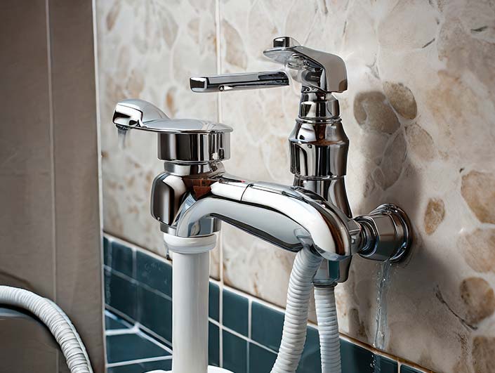 Robinet avec fuite d'eau